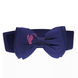 Centura eleganta din elastic cu  funda BLT060EE Bleumarin - HandMade 